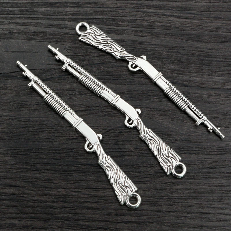 10pcs/lot Antique Silver Plated Spear Gun Charms Pedants DIY Jewelry Making Accessories for Necklace Keychain Craft Findings