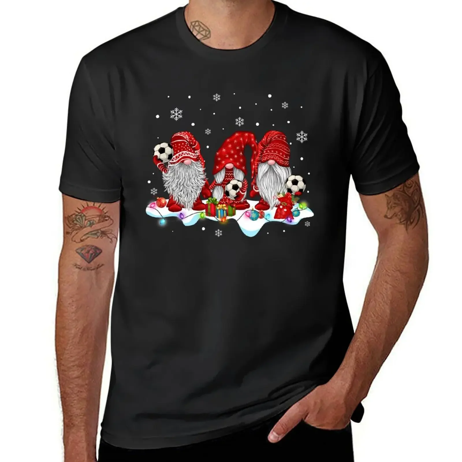 Funny Xmas Santa Red Gnomes Soccer Team Shirt Gnome Christmas Sports Lovers T Shirt T-Shirt
