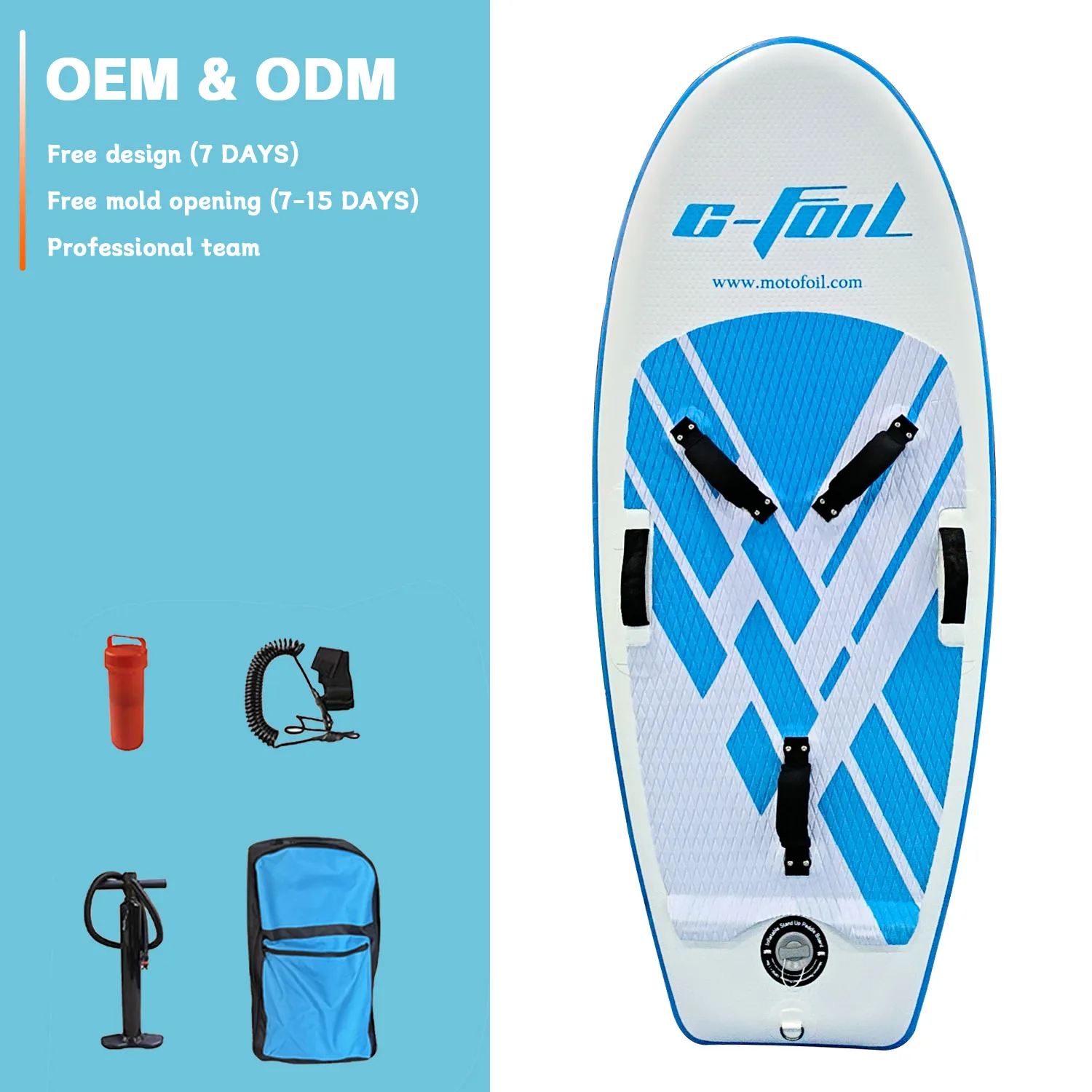 شعبية الأزرق الأبيض نفخ لوح التزلج للتخصيص Hydrofoil Windwing المجلس لأوروبا والولايات المتحدة لركوب الأمواج #3