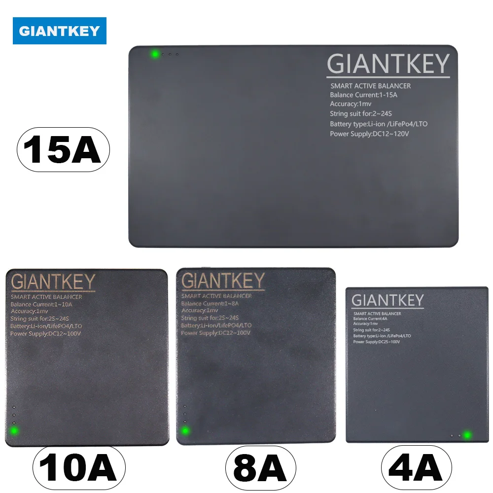 

GIANTKEY Intelligent Active Balancing Instrument 2S-24S for Li-Ion Lto lifepo4 Battery Active Balance Current 4A/10A/15A with BT