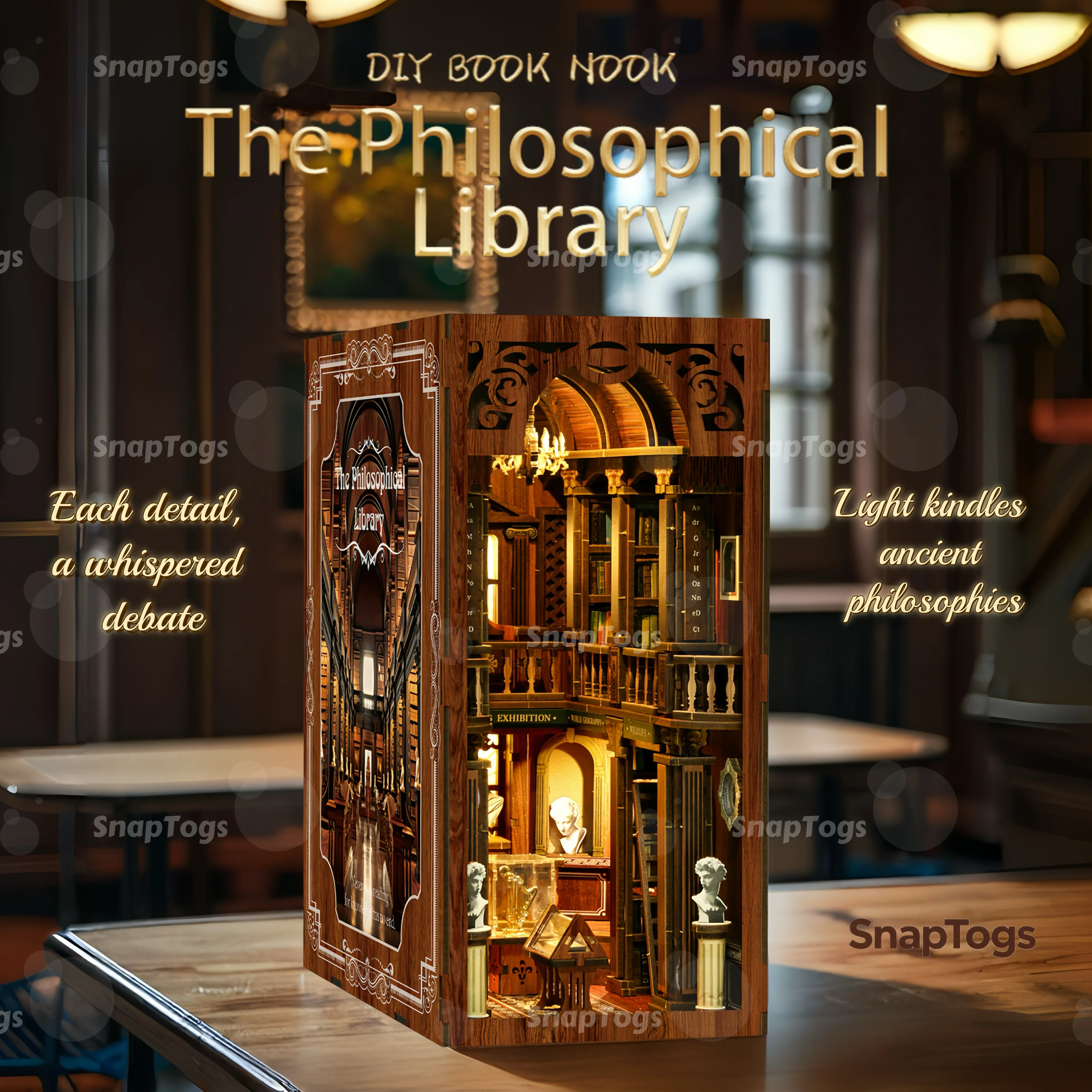 

SnapTogs DIY Miniature House Kit - Book Nook Collectible Dollhouse: Adult Craft Model to Build a Literary Haven