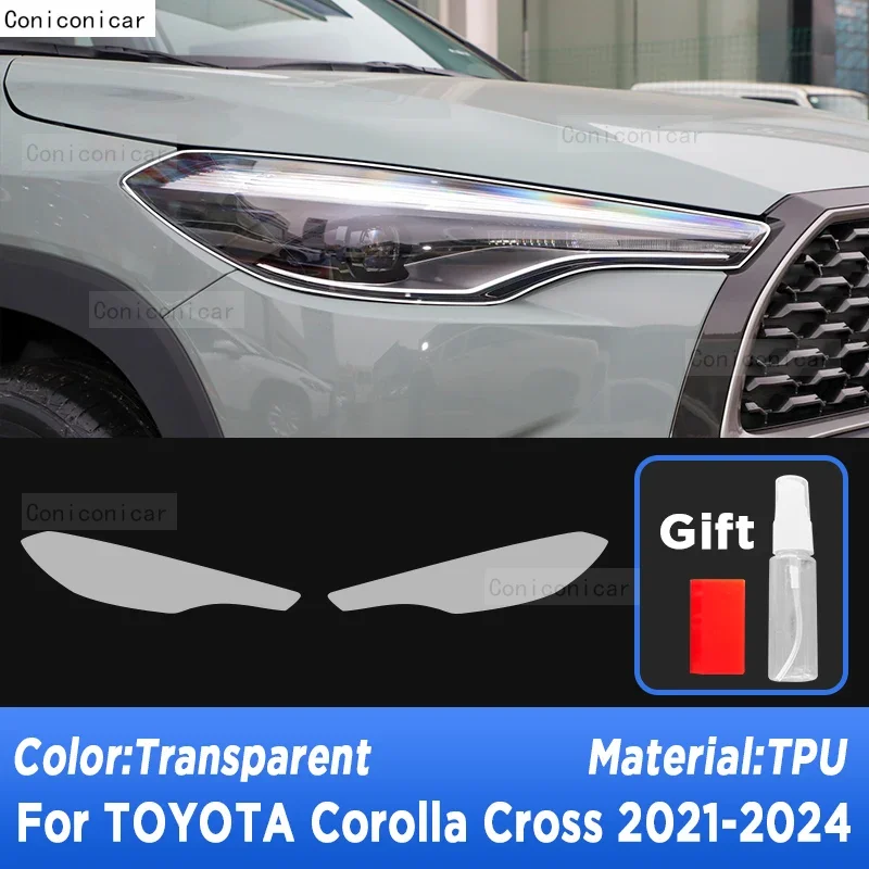 طبقة رقيقة واقية ملصقات بولي يوريثان لتويوتا كورولا كروس هايبرد 2021-2024 سيارة العلوي أسود شفاف المضادة للخدش PPF تجميل