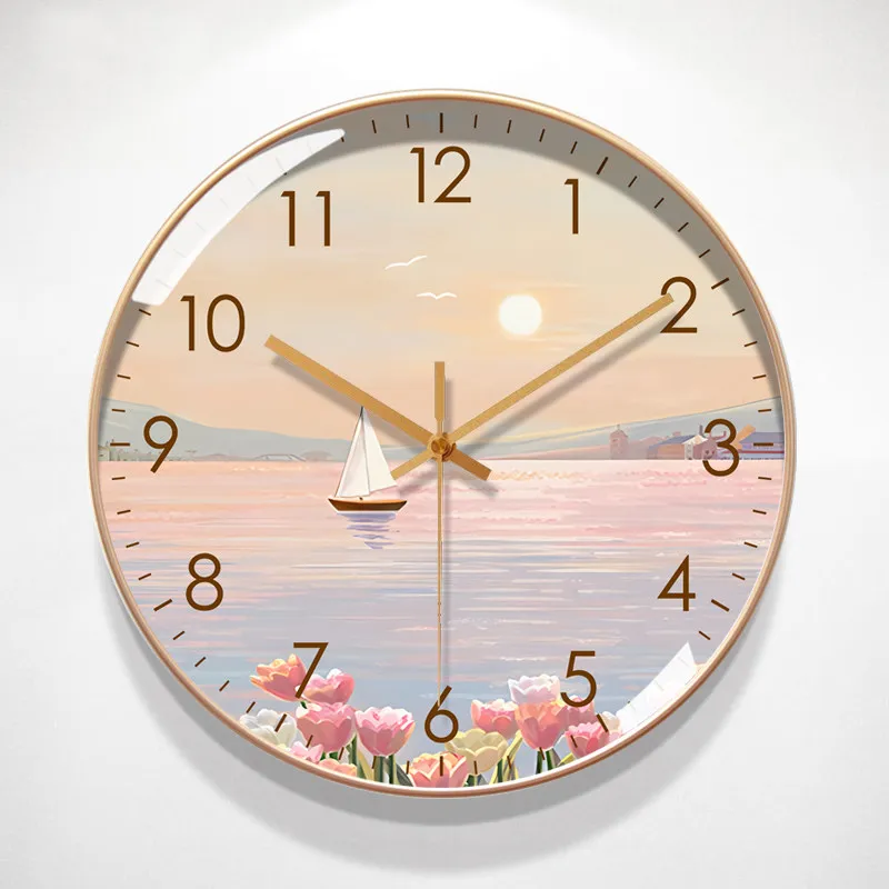 Round Simple Elegant Wall Clocks Nordic Premium Living Room Digital Wall Clock Aesthetic Modern Horloge Murale Home Decor Items