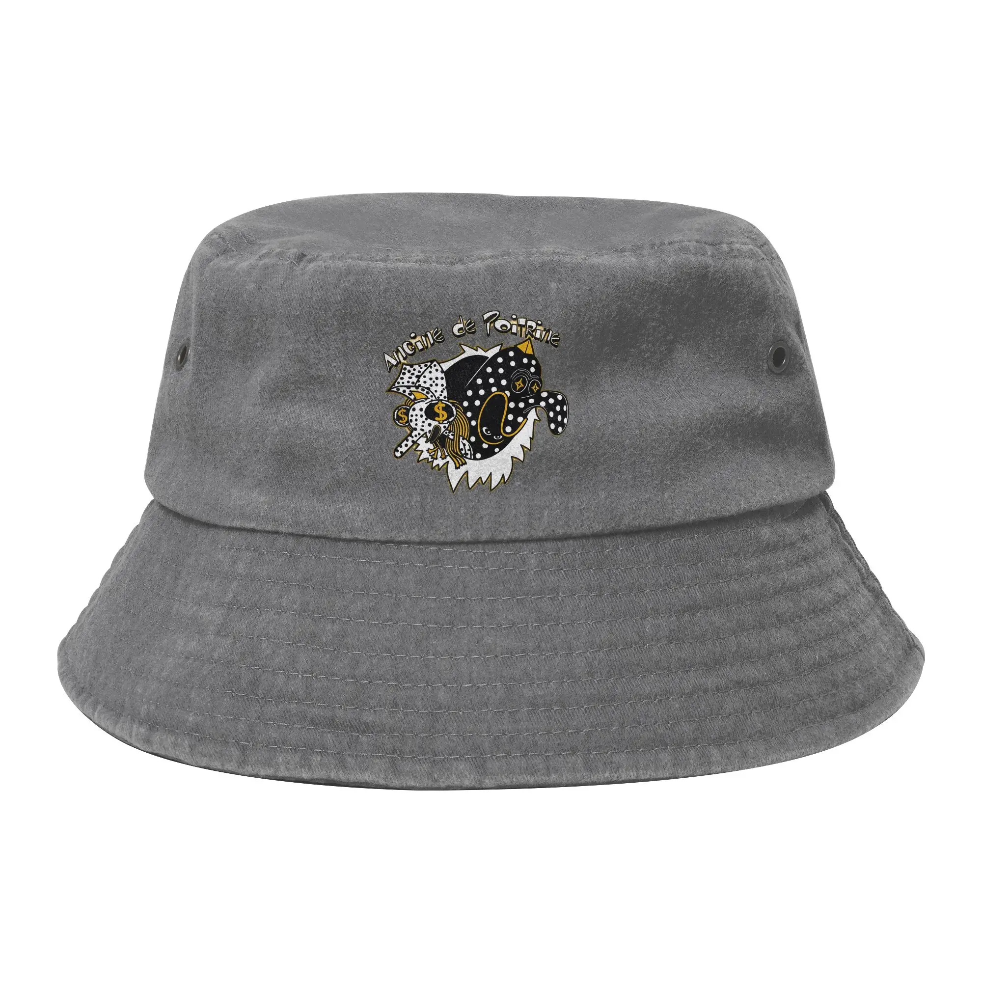Headwear Angine De Poitrine Band Rock Stuff Bucket Hats Women Men Distressed Denim Sun Hat Session Hats Fishing Fisherman Cap