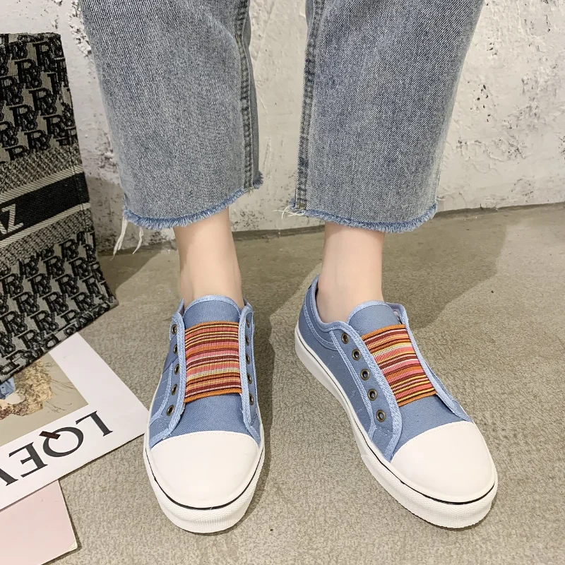 2024  Low-cut Trainers Canvas Flat Shoes Women Casual Vulcanize Shoes New Women Summer Autumn Sneakers Ladies  Sneakers Women