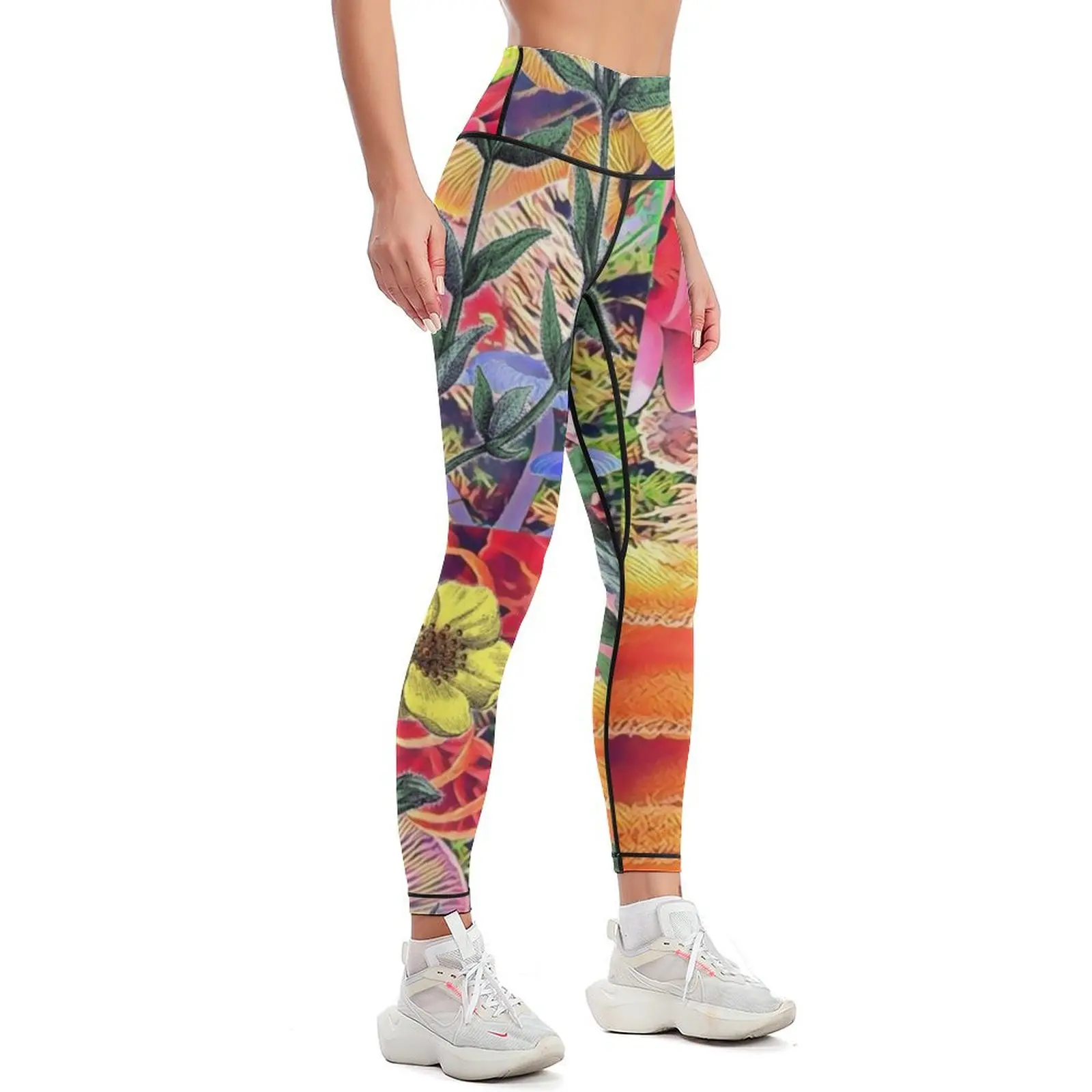 Ediemagic busy garden with birds Leggings Women's gym push up fitness gym sportswear woman sport pants Womens Leggings