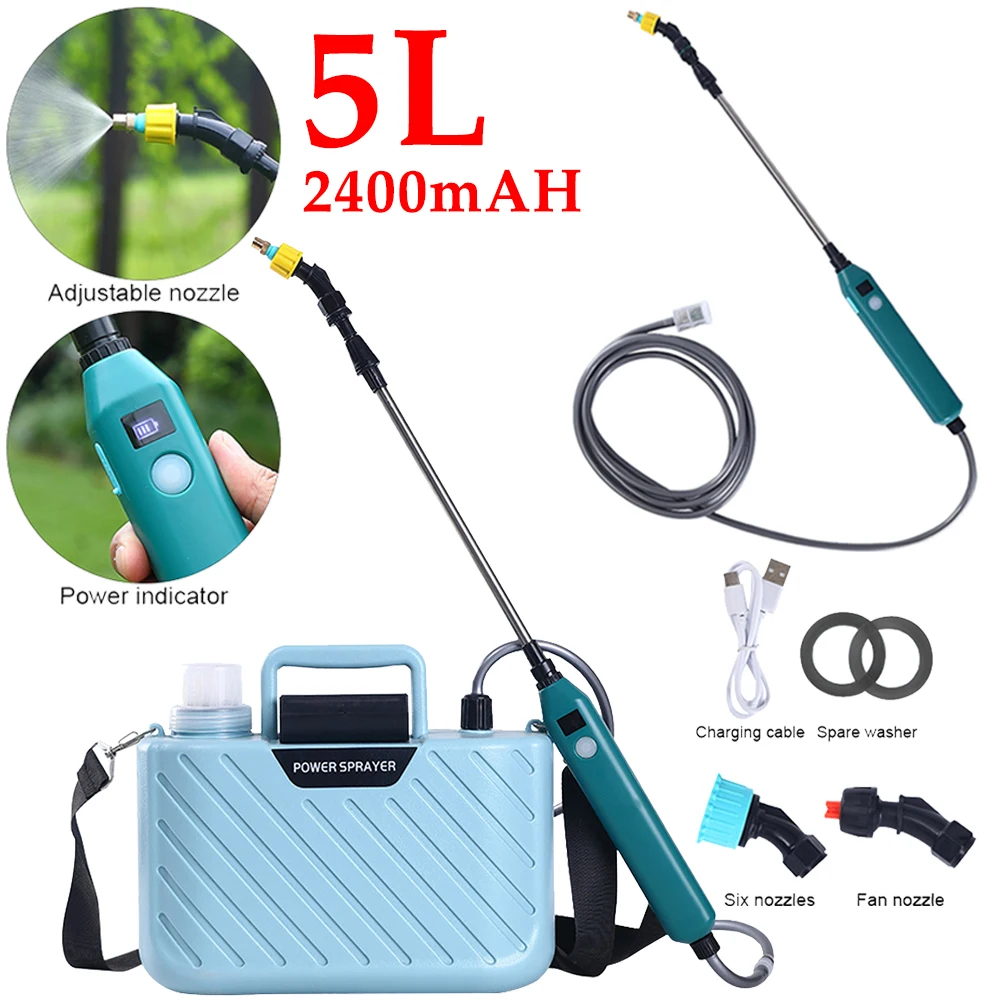 

Sprinkler Electric Sprayer 5L Watering Can With Spray Gun 2400MAH Automatic Garden Plant Mister USB Rechargeable Irrigation Tool