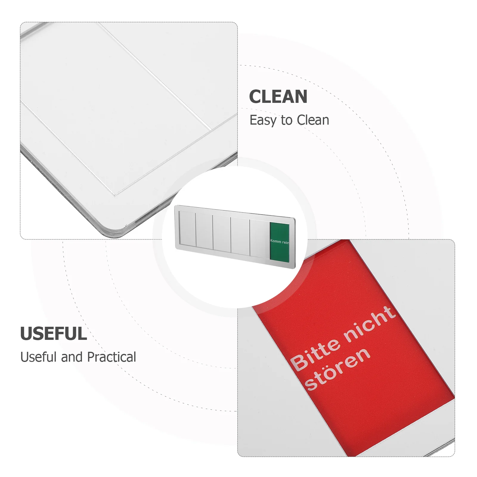 Acrylic Office Door Status Sign with Silver Frame Vibrant Colors Slide Indicator for Meeting in Progress Do Not Disturb Home