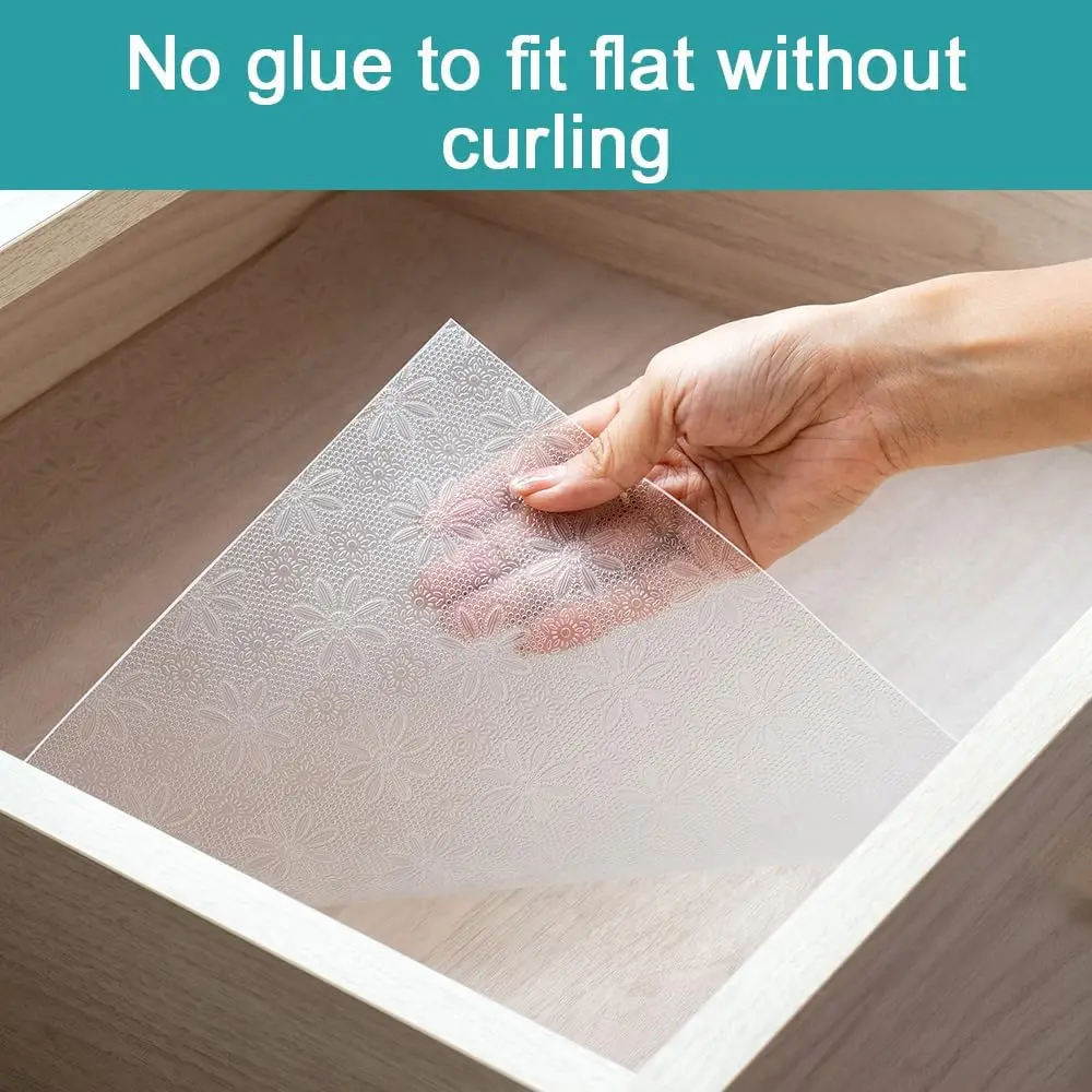 30x150cm Refrigerator Non-Slip Liners Transparent Washable Drawer Liners Kitchen Cabinet Dustproof Mat Reusable Mats