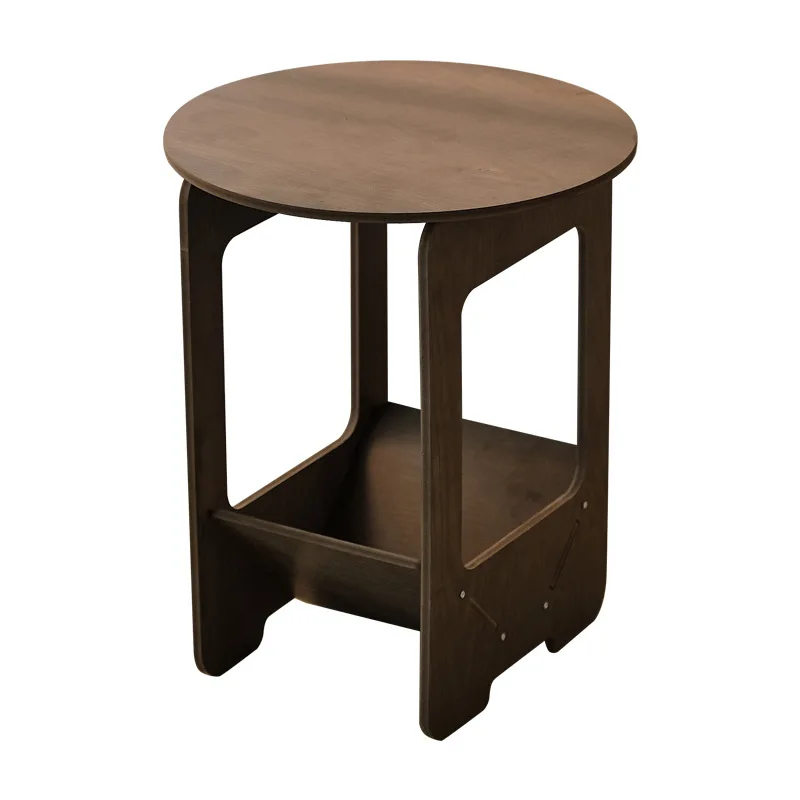 Table for use by the bed, household table, storage table for the living room, modern minimalist style, portable round table