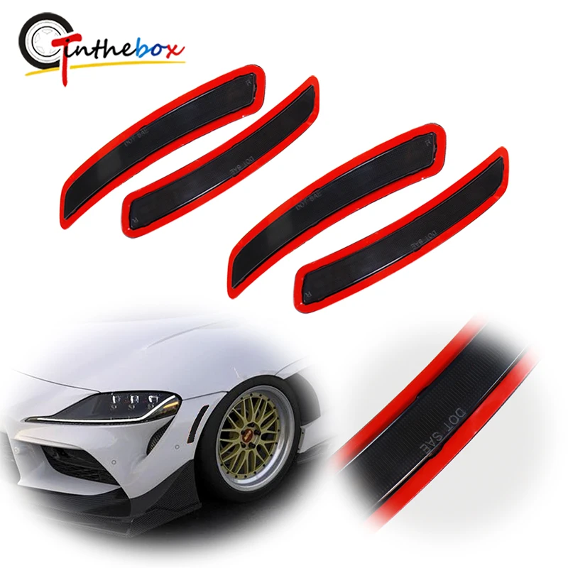 

Для Toyota GR 2020-2022 дюйма, линзы выше, дымчатое освещение, боковой фонарь, желтая Передняя красная задняя боковая подсветка, отражатель, без лампы/розетки