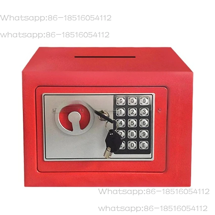 Digital Safe Box Small Household Mini Steel Safes Money Bank Safety Security Box Keep Cash Jewelry Or Document With Key