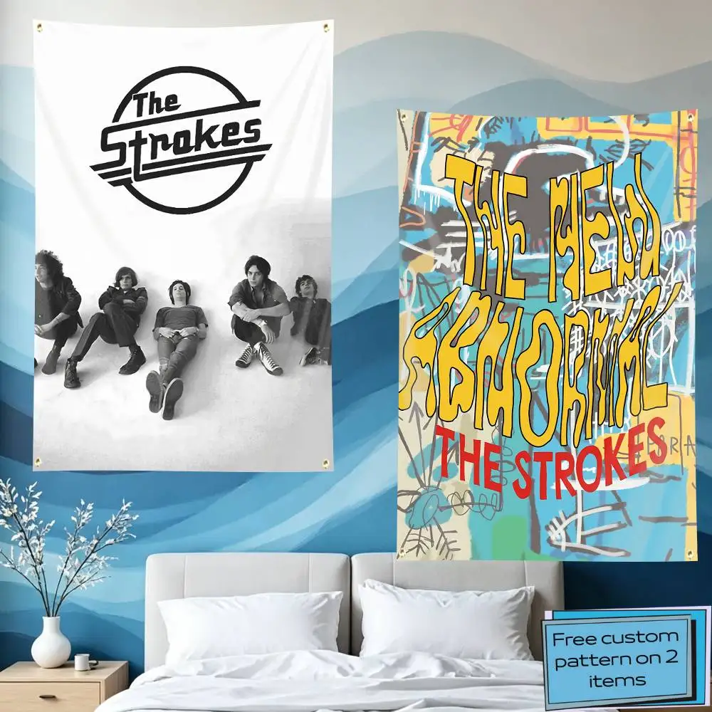 Is This It BAND T-The Strokes Flag Tapestry Banner for Bedroom Living Room Outdoor Camping Custom Supported