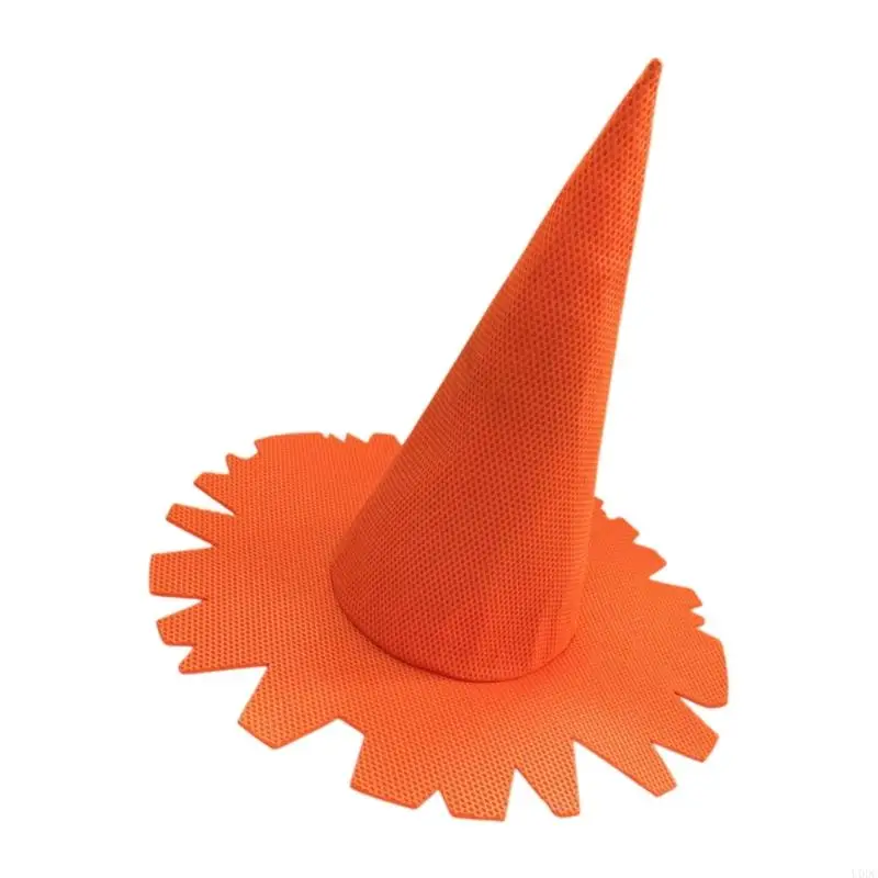Irregular Border Witch Hat for Adults, Mesh-Textured Polyester Costume Headpiece for Themed Parties and Stage Shows Y166
