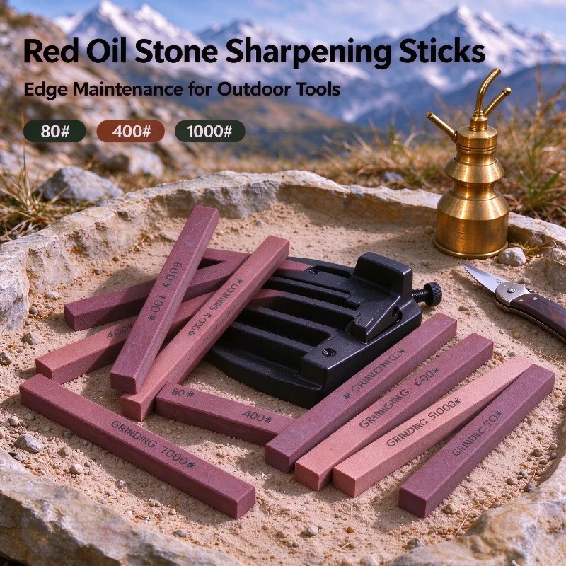 New White Corundum Whetstone Set 80-3000 Grit Oil Stone Kitchen Knife Sharpening Stone Blade Honing Polishing Tool