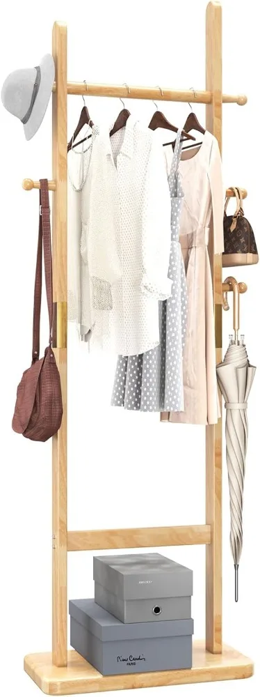 

Coat Rack Freestanding, Coat Tree with 2 Main Rods and Stable Design, Clothes Racks for Hanging Coats Clothes Suits Jacket