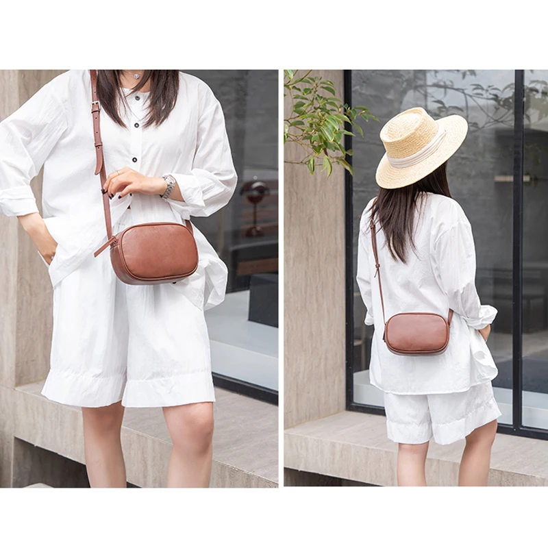 

Ladies Retro Cowhide Leisure Shoulder Bags Women's Cow Leather Crossbody Phone Bag Female Luxury Small Square Handbags Girls New