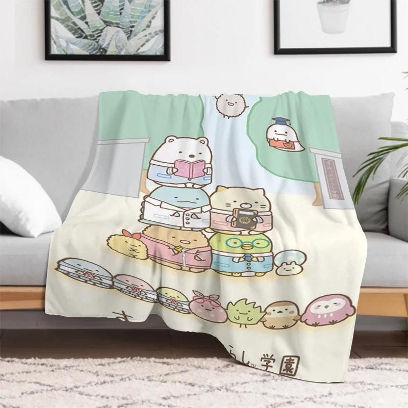 

Kawaii Cartoon S-Sumikko Gurashi Thick and Warm Fleece Blanket Double Bed Comforter Sofa Blankets & Throws Winter Bedspread the