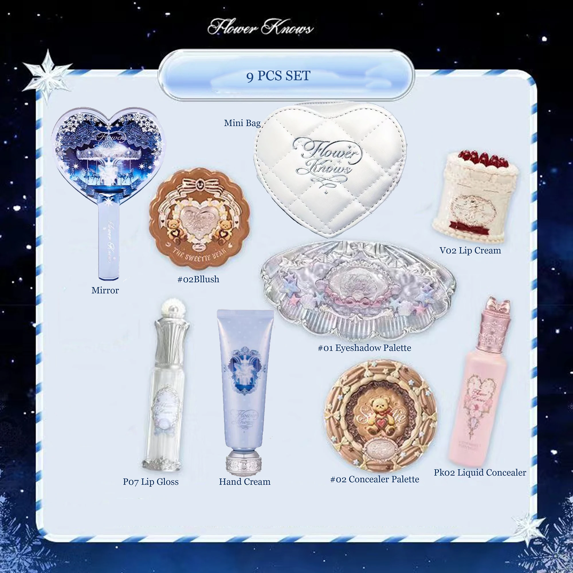 Flower Know Strawberry Rococo All-In One Gift Set Makeup Kit Full