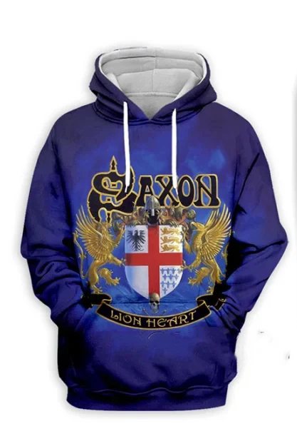 

Рок-группа Saxon Толстовки Толстовка Мужчины Женщины Модные толстовки Saxon 3D Print Мужская толстовка Хип-хоп Одежда оверсайз Осень Зима