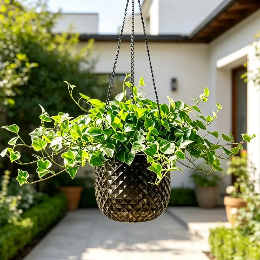 Outdoor Plant Hangers Self Watering Hanging Pots For Outdoor Patio Use Robust Plastic Construction Lightweight Design