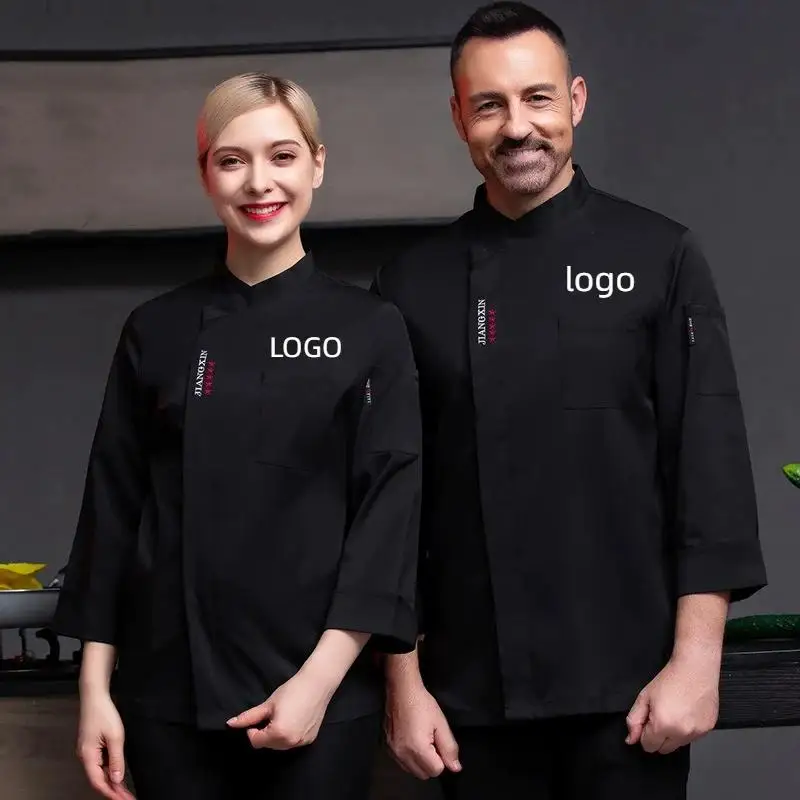 Униформа шеф-повара для мужчин и женщин, куртка, одежда для готовки, кухня, Западная ресторана, гостиница, кондитерский шеф-повар, барбекю, ресторан, Пользовательский логотип