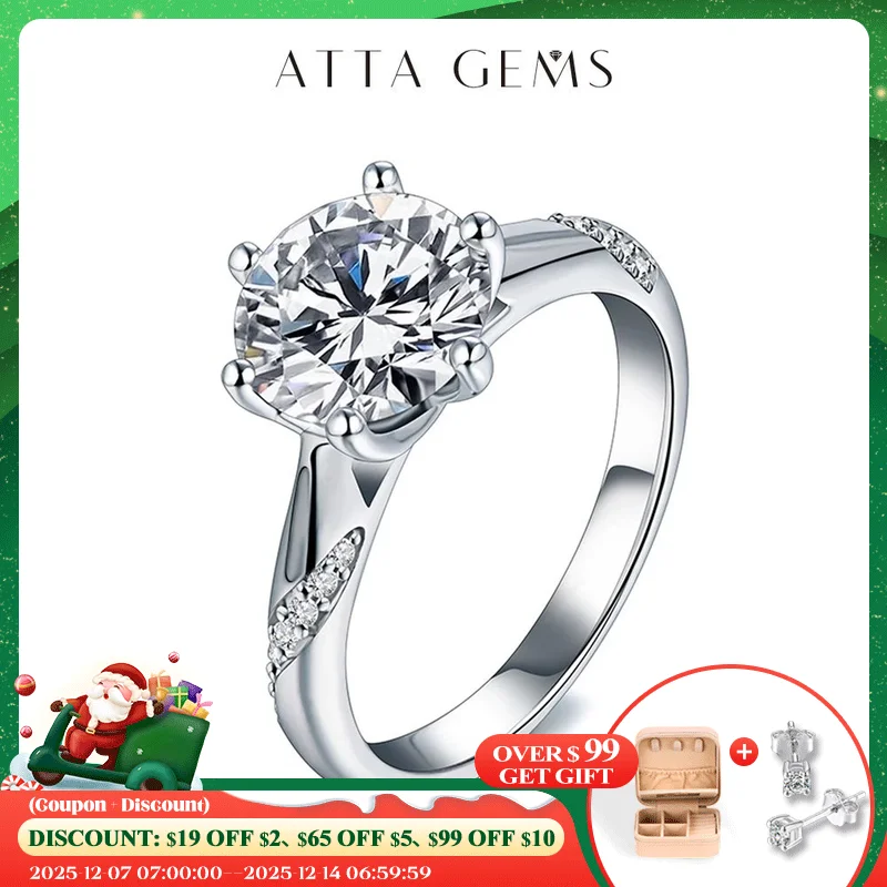 

925 Sterling Silver Ring 1ct 2ct 3ct Classic Style Moissanite Diamond Ring Wedding Party Anniversary Ring For Women Fine Jewelry