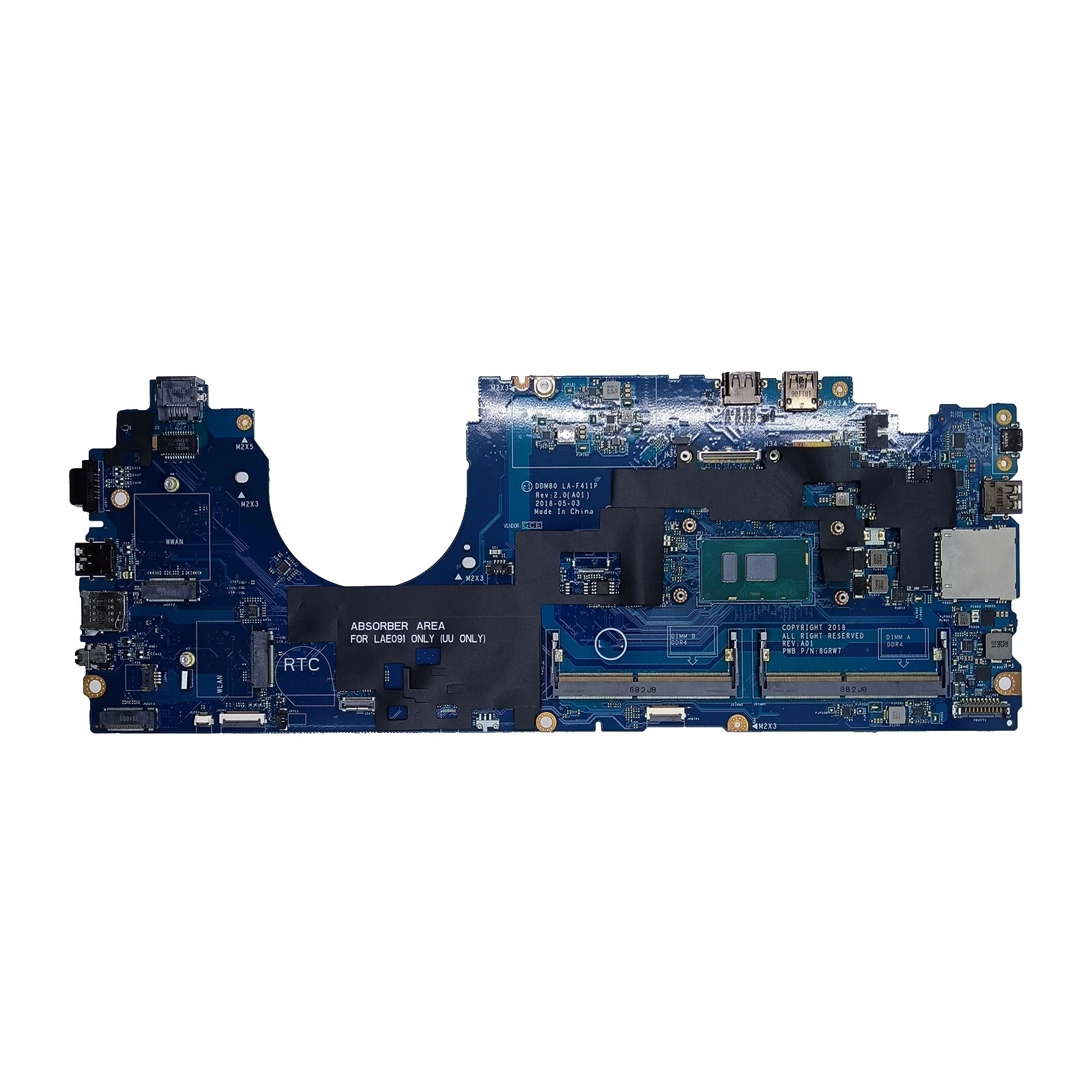 

0GKGF4 для материнской платы ноутбука Latitude 5590 DDM80 LA-F411P i7-8650U
