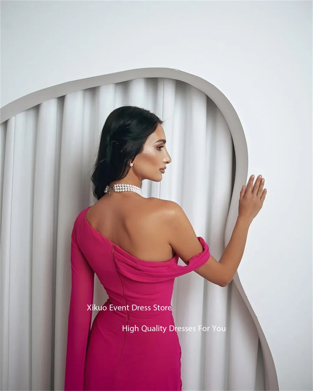 Xikuo moda chiffon vestidos de noite um ombro plissado vestidos de gala uma linha ruched assimétrico vestidos de baile personalizado