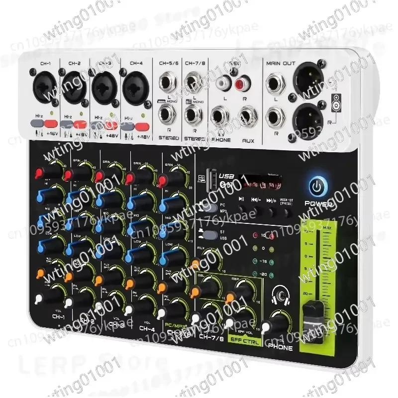 for V8 Professional Digital Sound Board with DJ Mixing Console and Audio Interface for Live Streaming Recording Studio