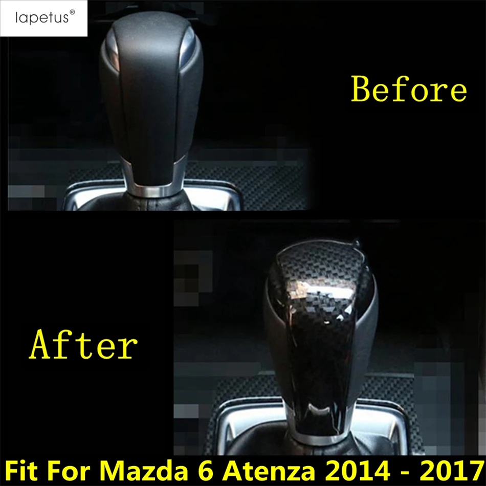 

Gear Shift Knob Head Decoration Molding Cover Trim Carbon Fiber Accessories Interior For Mazda 6 Atenza 2014 - 2017 Sport Style