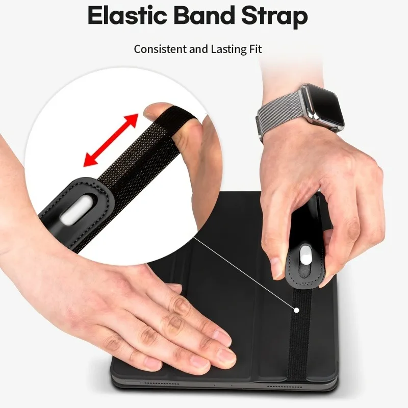 PU Leather Elastic Band Stylus Pen Sleeve Pouch for Apple Pencil Case Anti-Lost Attached Protector Bag for IPad IPencil 1 2