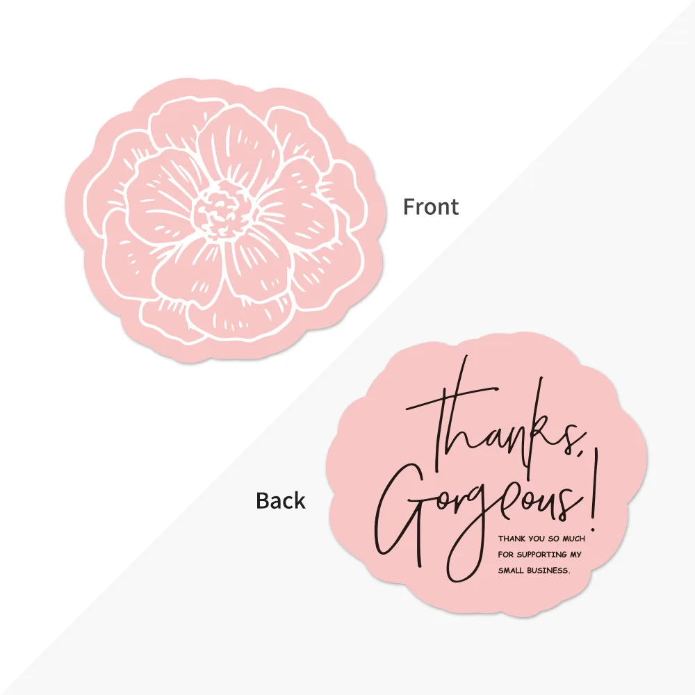 Cartes de Remerciement Roses pour Petites Entreprises, Fournitures d'Emballage de Cadeaux, Étiquettes de Vministériels x, Logo Personnalisé, Impression Personnalisée, 30 Pièces