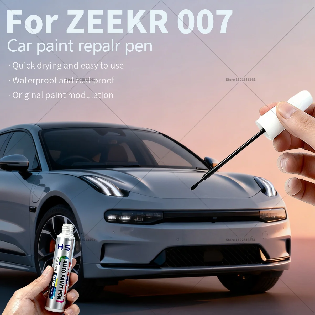 Car Paint Repair Pen For ZEEKR 007 Touch Up Scratch Remover DIY Auto Accessories Black 110 White 116 Blue G85 Silver Purple Grey