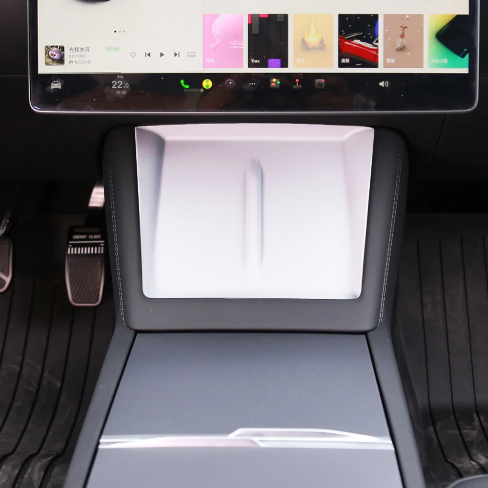 Pad caricabatterie Wireless bianco per Tesla Model 3 Highland 2024 accessori Center Console Organizer tappetini per stazione di ricarica