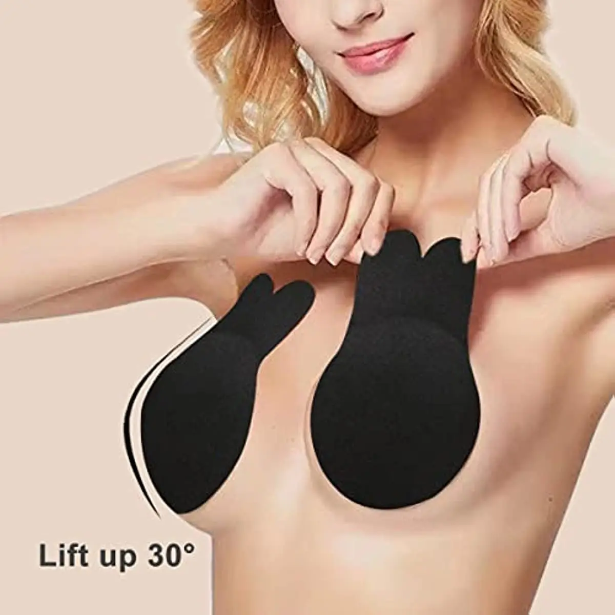 Rabbit Ear Silicone Bust Lift Up Women Reusable Self-adhesive Strapless Invisible Bra Sticky Breast Tape Nipple Cover Bra Pads