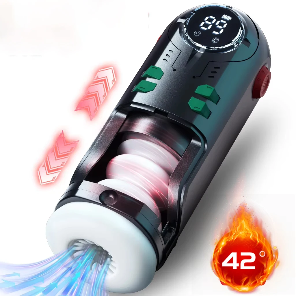 Męski masturbator kubek teleskopowy podgrzewany elektryczny kieszonkowy masturbator wagina blowjob ssanie wstrząsy masturbacja zabawka erotyczna dla mężczyzn