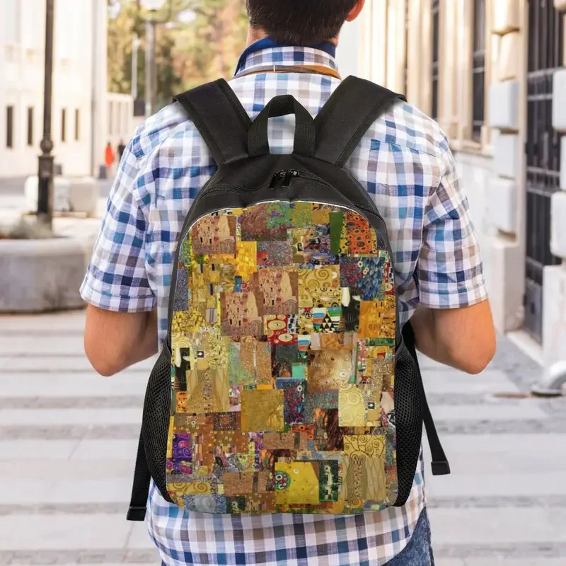 Stampa 3D Gustav Klimt pittura zaini d'arte per ragazze ragazzi scuola universitaria borse da viaggio uomo donna Bookbag adatto a Laptop da 15 pollici