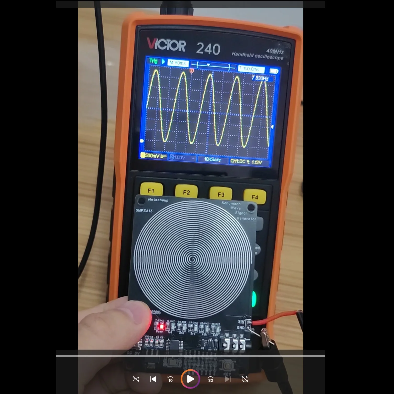 Schumann resonance scalar generator, ground frequency 7.83Hz 14.3Hz 20.8Hz 27.3Hz 33.8Hz cycle frequency
