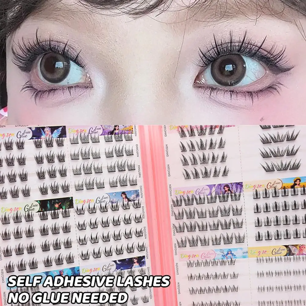 Segmented False Eyelashes Glue-free Natural DIY Lashes Clusters Eyelash Extensions Self-Adhesive Animal Series Eyelash Kit