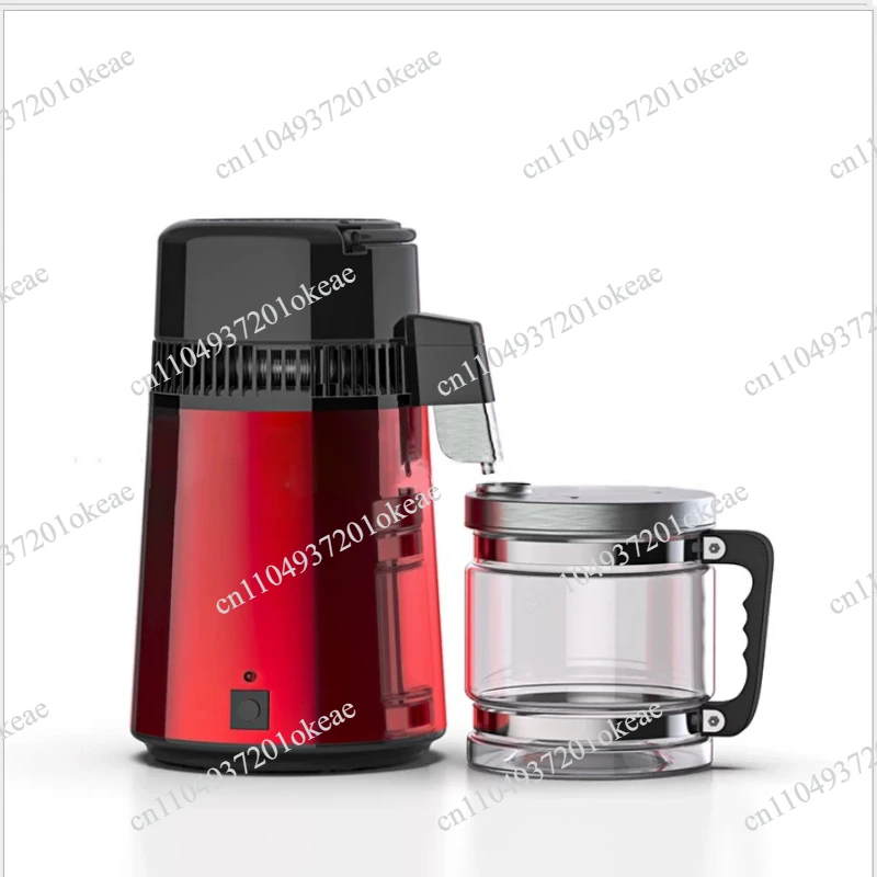 Water distiller with glass container; 750W, 1.1 gallons/4 liters capacity; distilled water up to 0.26 gallons/1 liter per hour