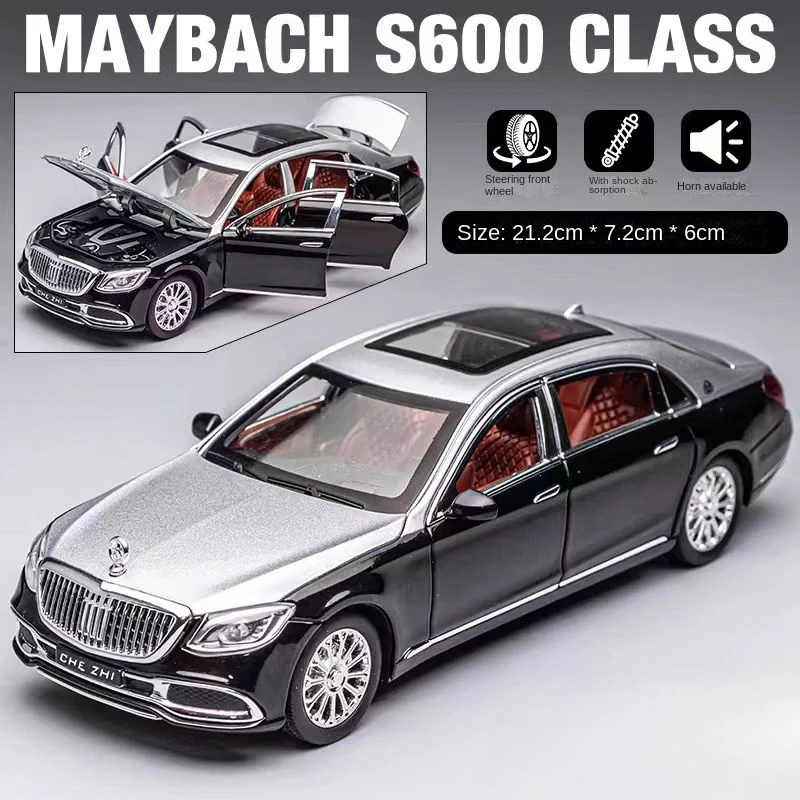 

1:24 Mercedes Benz Maybach GLS600 Alloy Model Cars Diecast Toy Car Simulation Sound & Light Vehicle Toys Model Gifts For Kids