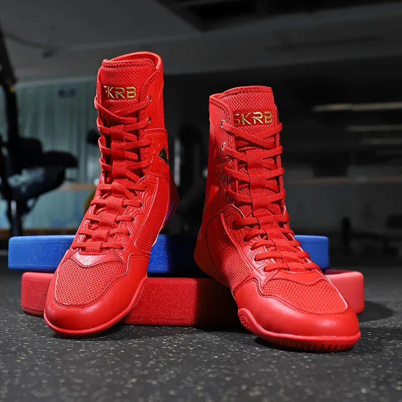 Stivali da wrestling classici da uomo Scarpe da boxe da allenamento all'aperto Scarpe da wrestling da donna classiche professionali traspiranti di marca da combattimento