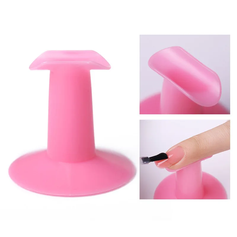 

2PCS Soft Nail Art Pink Finger Support Stand Rest Holder For Gel Polish 3D Painting Drawing Coating Salon Accessories