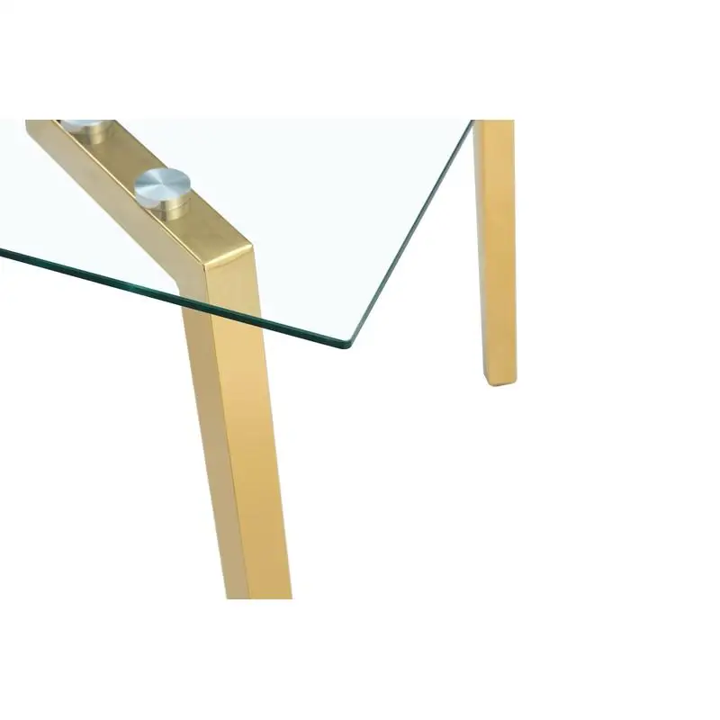 Transparent Glass Dining Table, 130x80x8mm, Gold Legs, Modern Design