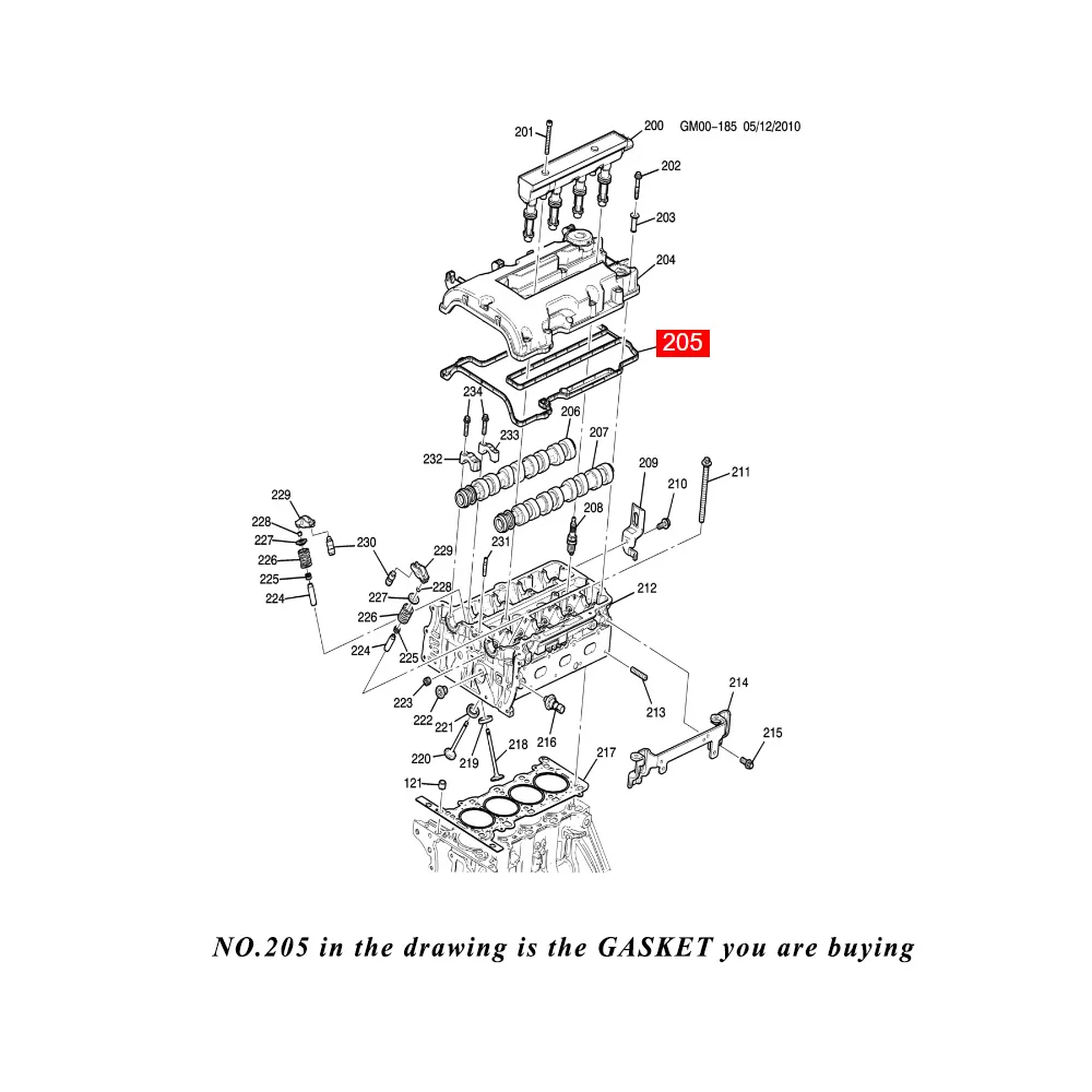 Cylinder Head Valve Cover Gasket For CHEVROLET AVEO CRUZE  ORLANDO VOLT OPEL ZAFIRA TOURER C ASTRA J 55573747