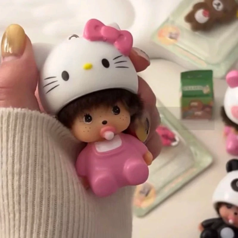 

Брелок Hello Kitty, виниловая аниме-фигурка, милый мультяшный брелок для ключей, подвеска для автомобиля, украшение для рабочего стола, свадебные подарки, брелок Мончичи