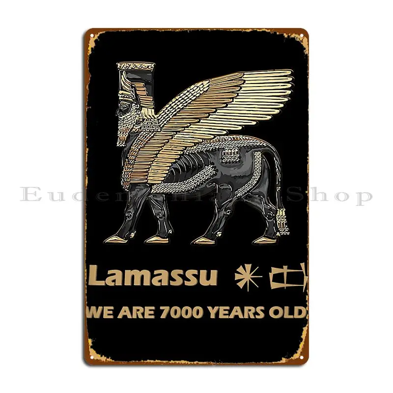 Lamassu Mesopotamia Landmarks Iraq Ancient Landmarks Metal Sign Bar Cave Printing Garage Retro Wall Pub Tin Sign Poster