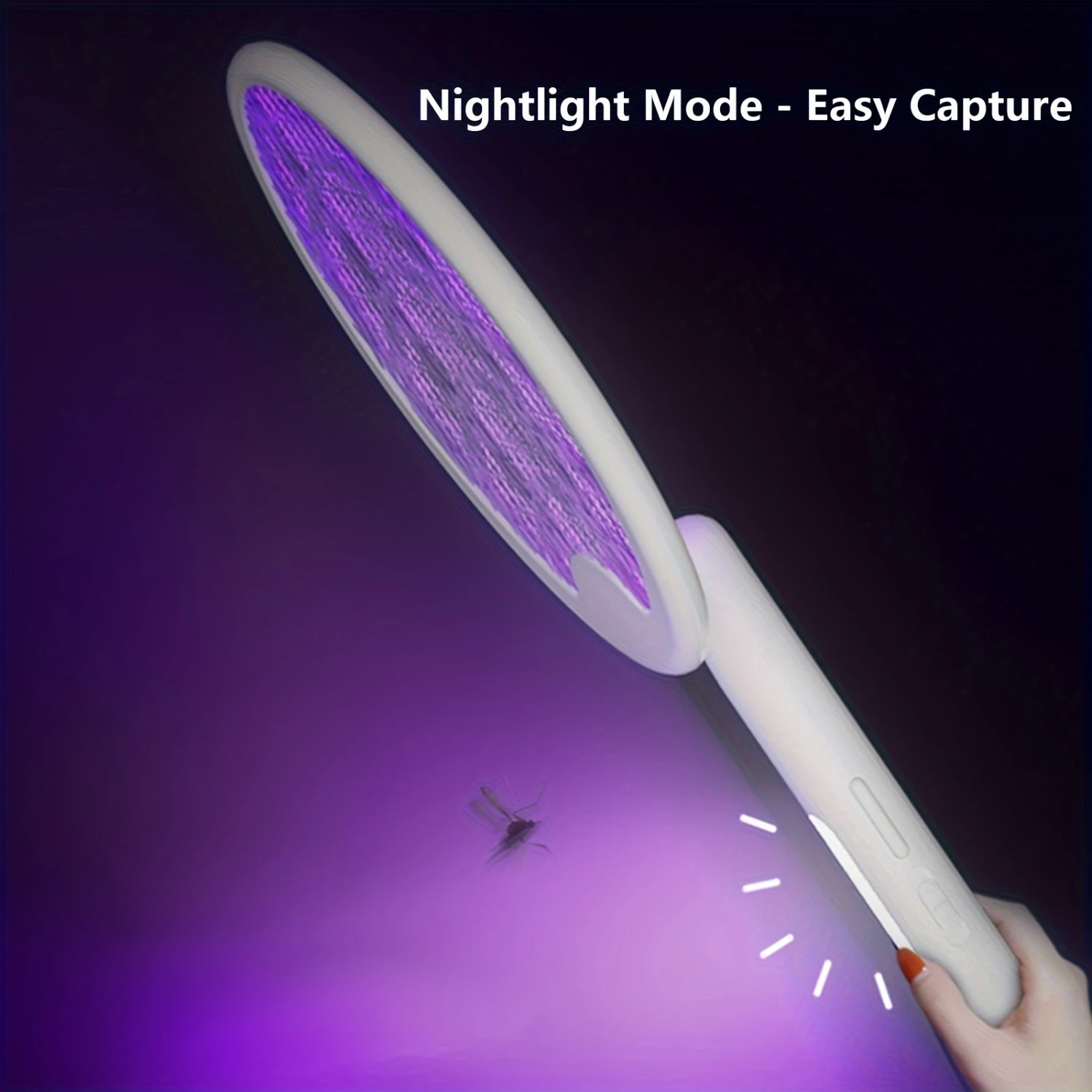 

1pc Foldable White/ Black Mosquito Fly Swatter, Handheld Mosquito Killer, Folding Mosquito Housefly Killer Racket, Smart With