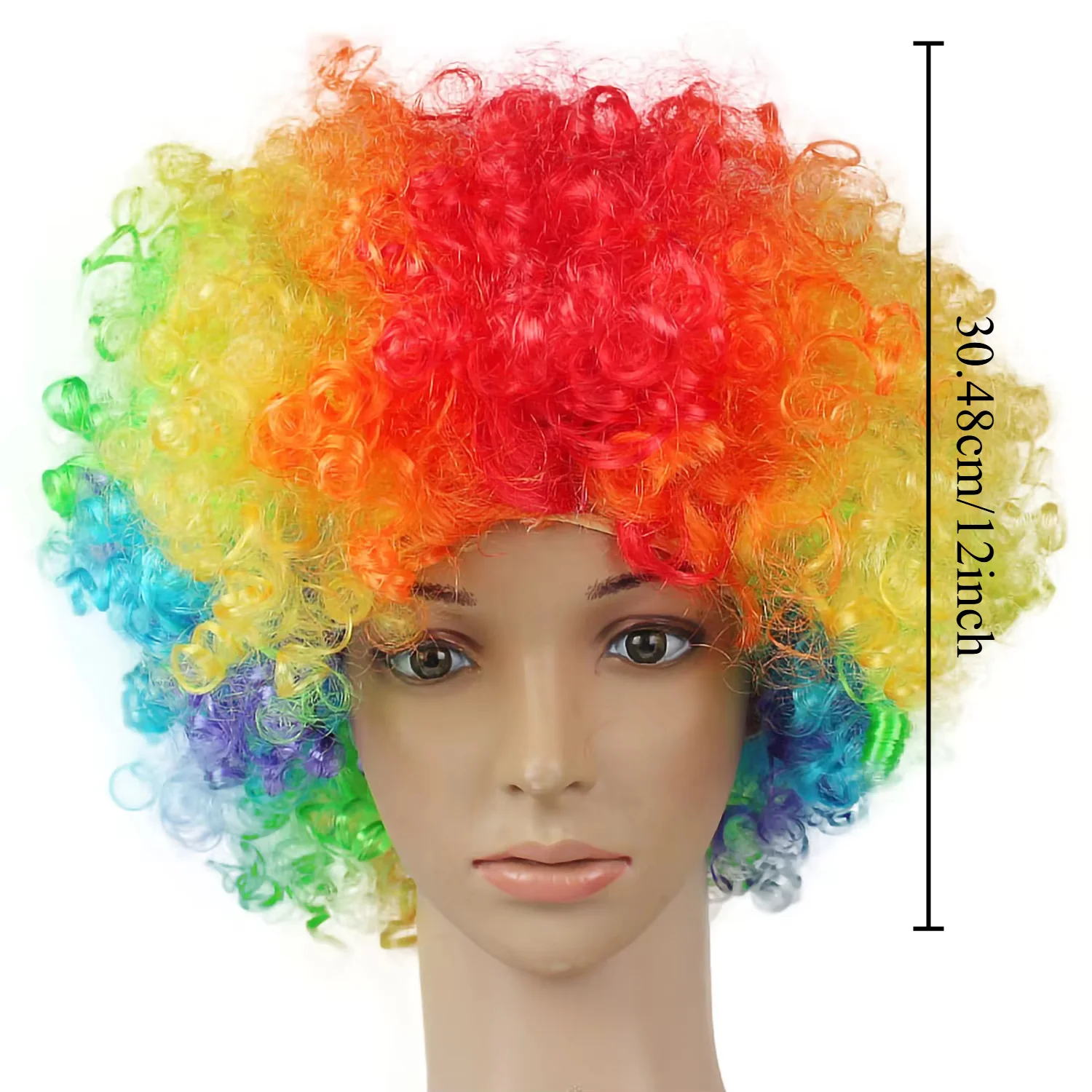 Colorful Clown Wig Afro Curly Synthetic Cosplay